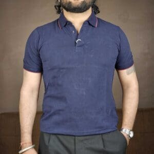 Symbol Premium Cotton Stretch Solid Polo T-Shirt For Men