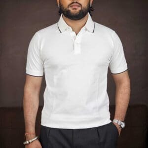 Symbol Premium Cotton Stretch Solid Polo T-Shirt For Men