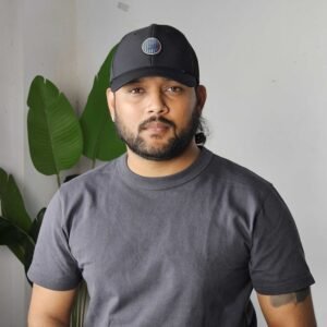 Decathlon Patch Work Black Polyester Cap for Men