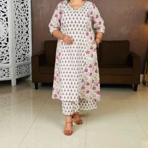 Libas Floral Printed Kurta with Palazzo For Women