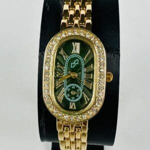 Haute Sauce Casual + Party Green & Golden Quartz Watch for Women with 1 Year Warranty