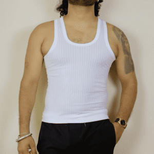 Lux Cozi Men's White Premium Cotton Vest For Men