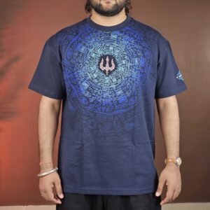 The Souled Store Oversized Fit Printed Navy Blue T-Shirts For Men