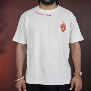 The Souled Store Oversized Demon Slayer Beige T-shirt For Men