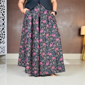 Scube Designs Viscose Crepe Flared Printed Palazzo For Women