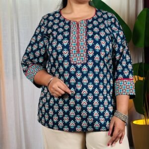 Rain & Rainbow Ethnic Motifs Printed Pure Cotton Kurti For Women