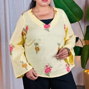 Anouk Ethnic Motifs Printed V-Neck Pure Cotton Kurti For Women