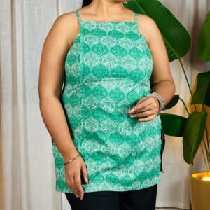 KALINI Geometrical Print Misha Backless Kurti For Women