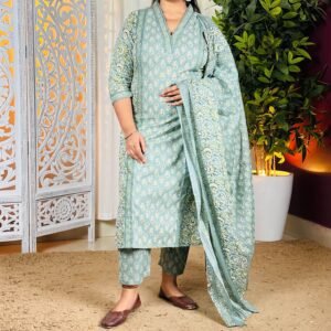 Arayna Cotton Printed Kurta Set With Dupatta For Women