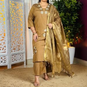 ANNI Designer Rayon Viscose Printed Embroidered Kurta Set For Women