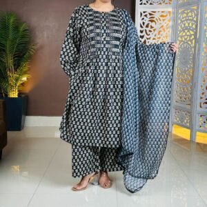 GoSriKi Ethnic Motifs Printed A-Line Kurta Set For Women
