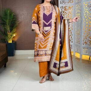 Libas Ethnic Motifs Printed Regular Sequinned Kurta Set For Women