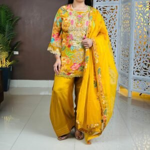Libas Floral Printed Kurta with Harem Pants & With Dupatta For Women