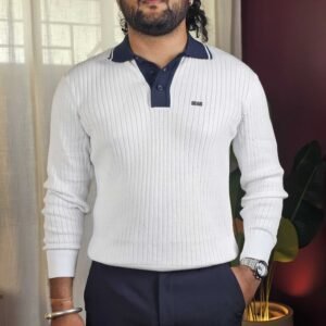 THE BEAR HOUSE Cotton Striped Polo Collar T-shirt For Men