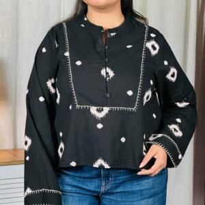fusion by glitchez Embroidered Detailed A-Line Top For Women