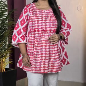 fusion by glitchez Geometric Printed Kurti for Women
