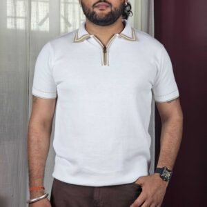 SNITCH Polo Collar Slim Fit Cotton T-shirt For Men