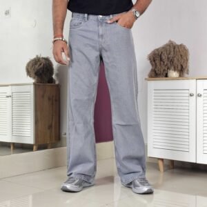 Snitch Flared Mid Rise Grey Jeans for Men