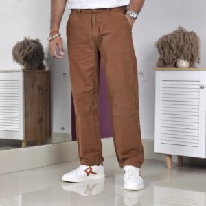 Snitch Loose Fit Mid Rise Brown Jeans For men