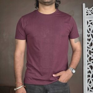 Damensch Solid Round Neck Pure Cotton T-Shirt for Men