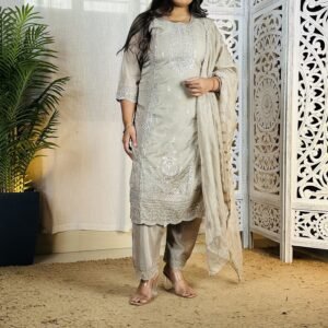 Skylee Silk Blend Kurta Pant Dupatta Set for Women