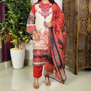ANNI Designer Printed Straight Kurta Pant Set with Dupatta for Women