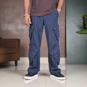 The Indian Garage Co. Textured Cargos Trousers for Men