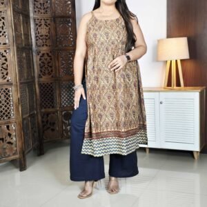 Taavi X fwd Kalamkari Printed Pure Cotton Kurta for Women
