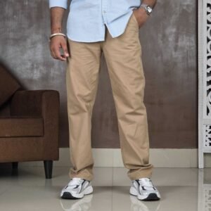 Bene Kleed Straight Fit Pleated Cotton Chinos for Men