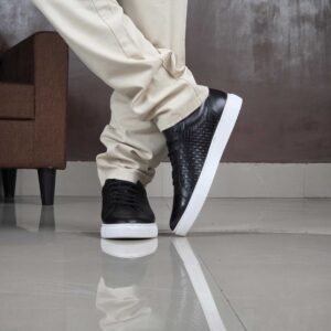 Symbol Premium Smart Casual Flat Leather Sneakers for Men