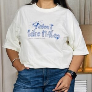 Roadster Printed Pure Cotton White T-Shirt for Women