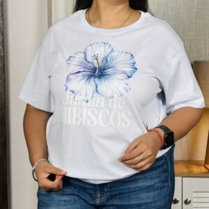Max Printed Pure Cotton Blue T-Shirt for Women