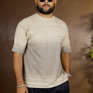 MANIAC Striped Round Neck T-shirt for Men