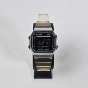 Casio Vintage A168XES-1BDF Black Digital Dial Transparent Strap Watch