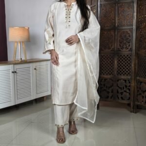 Amazon Brand - Myx Embroidered Kurta Pant Set with Dupatta for Women