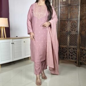 ANNI Designer Viscose Straight Embroidery Kurta with Pant & Dupatta for Women