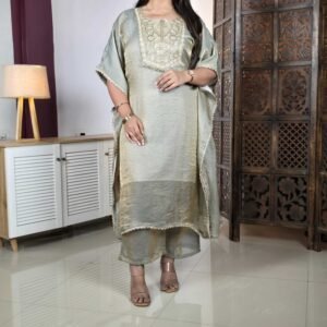 GoSriKi Roman Glass A-Line Kurta with Palazzo Set for Women
