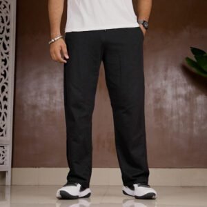 Stockton Solid Black Track Pant for Men
