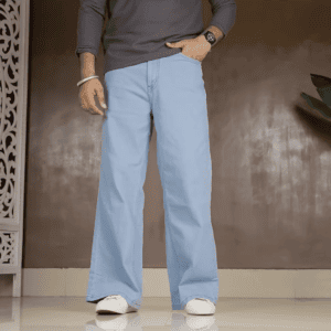 glitchez Wide Leg Mid-Rise Stretchable Jeans for Men