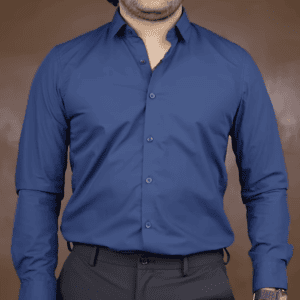 INVICTUS Navy Blue Regular Fit Solid Formal Shirt