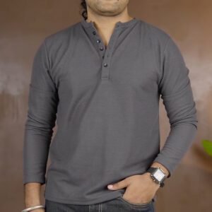 Imsa Moda Henley Neck T-shirt for Men