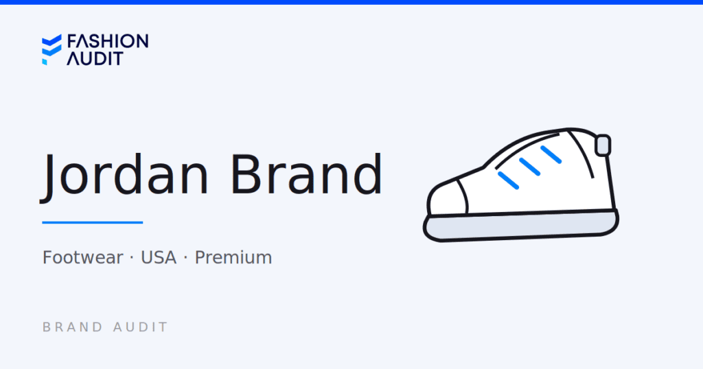Jordan Brand brand audit card by FashionAudit