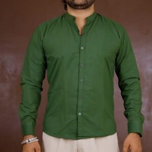 FUBAR Solid Casual Green Shirt for Men