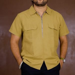 glitchez Classic Casual Beige Shirt for Men