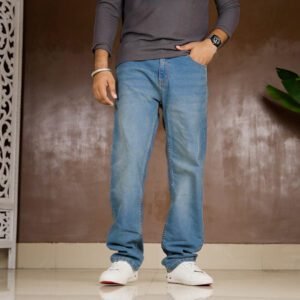 Mast & Harbour Straight Fit Mid-Rise Stretchable Jeans for Men