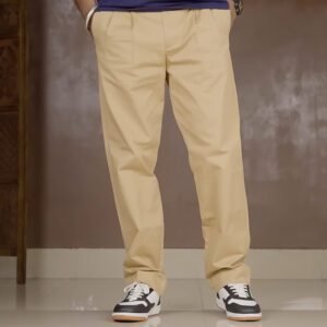Mr Bowerbird Pleated Relaxed Fit Chinos Trousers for Men