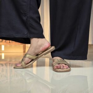 Mochi Crisscross Flat Slides Sandals for Women