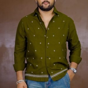 Powerlook Embroidered Casual Shirt for Men