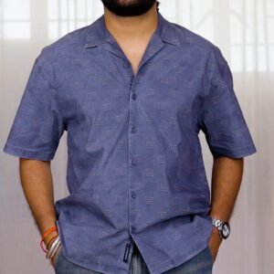 HIGHLANDER Faded Blue Casual Oversized Shirt for Men