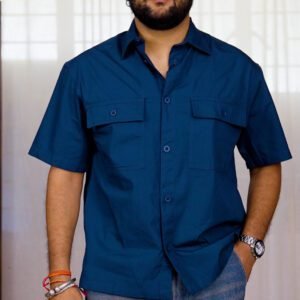 HIGHLANDER Blue Utility Pocket Oversized Shirt for Men